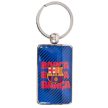 Official FC Barcelona Metal Keyring – Rectangular Silver Finish