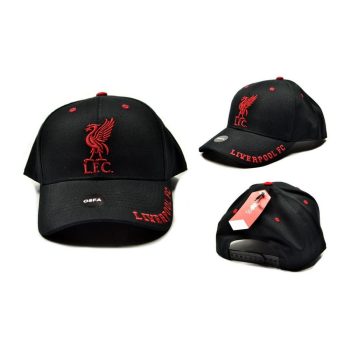   Liverpool FC Obsidian Black Cap, Liverbird Embroidery, Premier League Gift