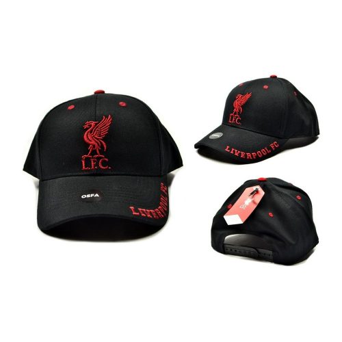 Liverpool FC Obsidian Black Cap, Liverbird Embroidery, Premier League Gift