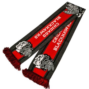   Official Chicago Blackhawks NHL Knitted Fan Scarf – Licensed Merchandise, Red & Black