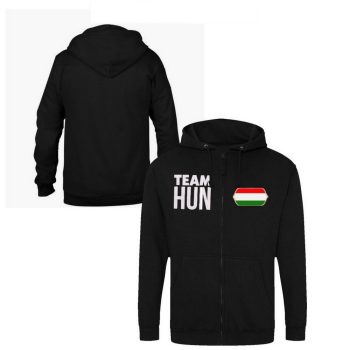  Hungary Zip Hoodie (Black) – National Team Sweatshirt