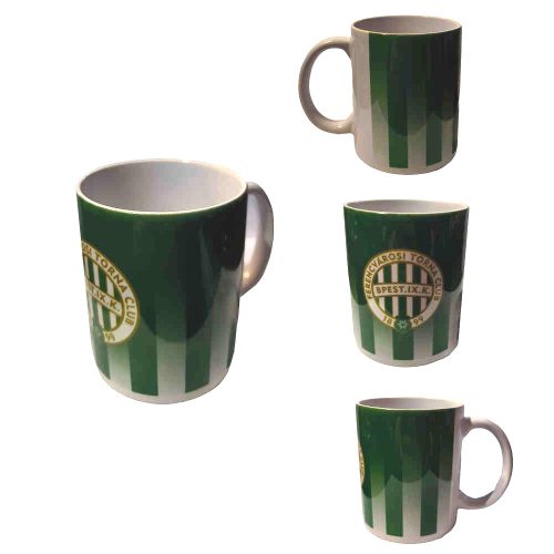 Ferencváros Green and White Striped Ceramic Mug with FTC Crest