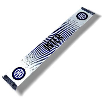   Official FC Inter Single-Sided Scarf White-Blue – Fan Sciarpa Wavy