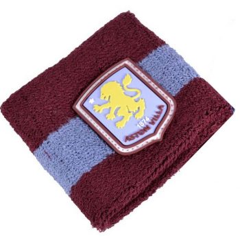   Official Aston Villa FC Wristband – Claret & Blue Cotton Sweatband