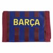 FC Barcelona Stripe Wallet with Club Crest – Multiple Compartments & Zippered Pocket – Official Licensed Product