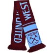 Official West Ham United FC Knitted Fan Scarf – Licensed Merchandise, Claret & Blue
