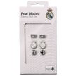 Official Real Madrid Stud Earring Set (3 Pairs) – Silver Finish, Hypo-Allergenic