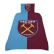 West Ham United Football Single Duvet Cover and Pillowcase Premier League Design Bedding