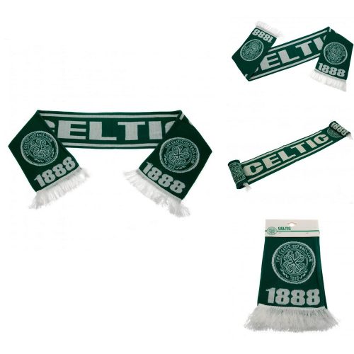 Celtic FC Green Scarf, Jacquard Knit, Scottish Premiership Gift