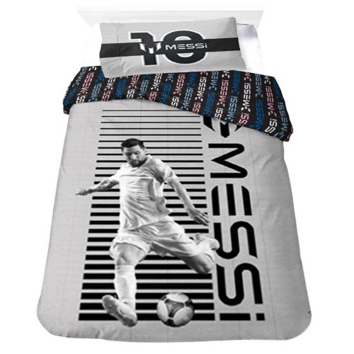Lionel Messi Reversible Cotton Bedding Set – 140x200 cm Football Duvet Cover