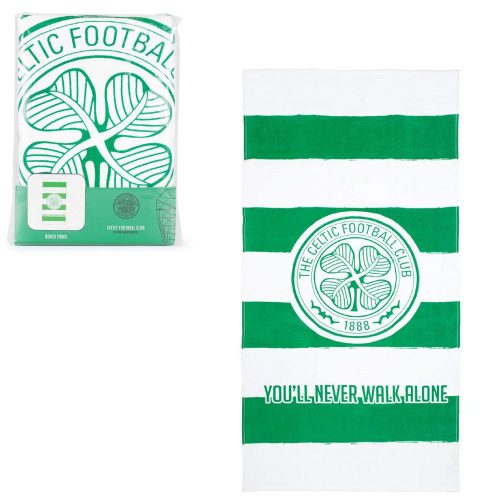 Official Celtic FC YNWA Velour Beach Towel – 100% Cotton (140cm x 70cm)