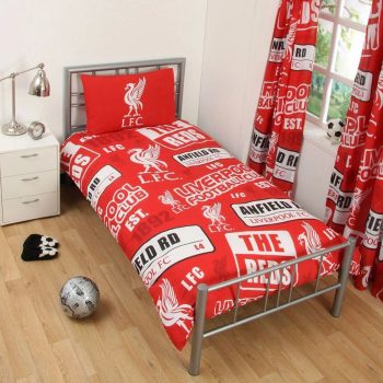   Liverpool FC Football Single Duvet Cover and Pillowcase Premier League Design Bedding