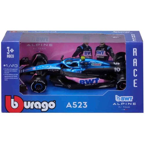 Bburago Alpine A523 F1 Race Car Model, 1/43 Scale